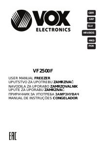 Priročnik Vox VF2500F Zamrzovalnik