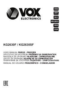 Priručnik Vox KG2630F Frižider – zamrzivač