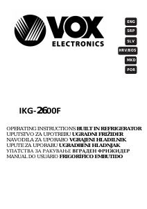 Manual Vox IKG2600F Frigorífico combinado