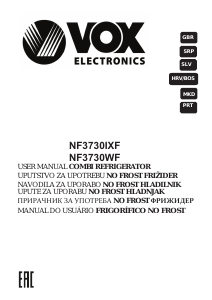 Manual Vox NF3730WF Frigorífico combinado