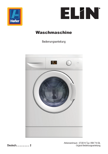 Bedienungsanleitung ELIN WM714BL Waschmaschine