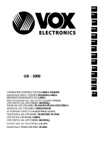 Manual Vox GB1003 Grelhador de mesa