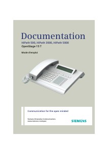 Mode d’emploi Siemens HiPath 500 (OpenStage 15 T) Téléphone