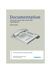 Mode d’emploi Siemens HiPath 500 (OpenStage 30 T) Téléphone