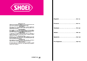 Manual de uso SHOEI Hornet-DS Casco de moto