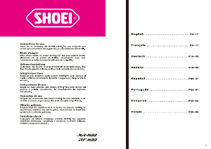 Handleiding SHOEI RF-1100 Motorhelm