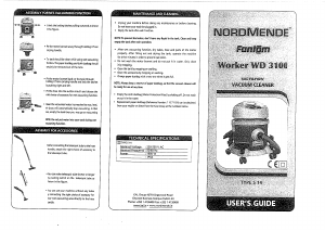 Handleiding Nordmende WD3100 Stofzuiger