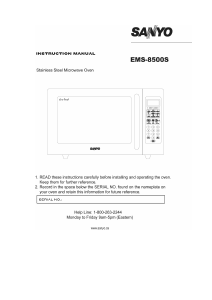 Bruksanvisning Sanyo EMS-8500S Mikrovågsugn
