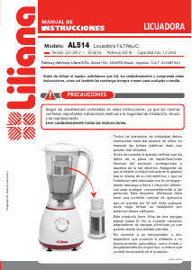 Manual de uso Liliana AL514 Batidora