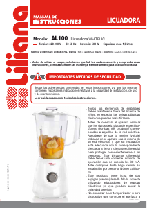 Manual de uso Liliana AL100 Batidora