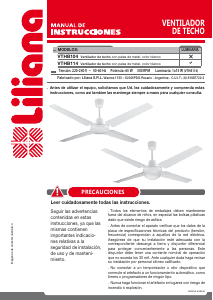 Manual de uso Liliana VTHB104 Ventilador de techo