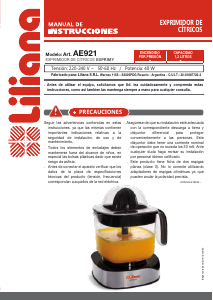 Manual de uso Liliana AE921 Exprimidor de cítricos