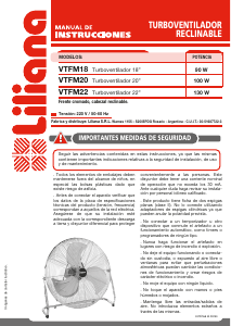 Manual de uso Liliana VTFM18 Ventilador
