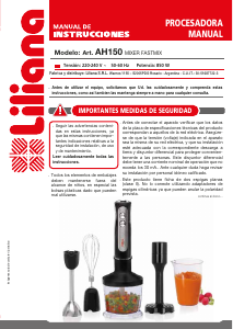 Manual de uso Liliana AH150 Batidora de mano