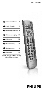 Mode d’emploi Philips SRU5030 Télécommande