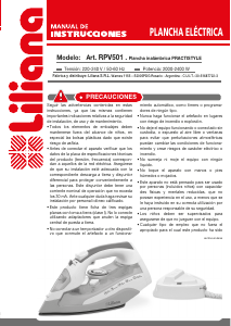 Manual de uso Liliana RPV501 Plancha