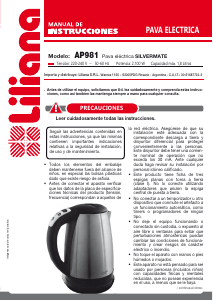 Manual de uso Liliana AP981 Hervidor