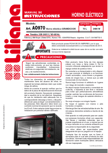 Manual de uso Liliana AO970 Horno