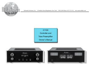 Manual McIntosh C1100 Pre-amplifier