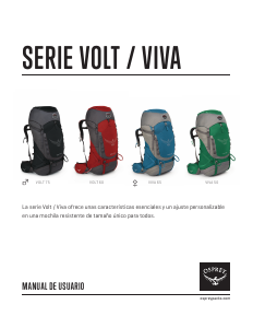 Manual de uso Osprey Volt 75 Mochila