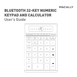 Handleiding Macally BTCALKEY Toetsenbord