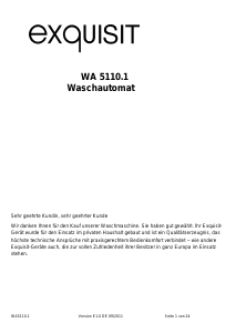 Bedienungsanleitung Exquisit WA 5110 Waschmaschine