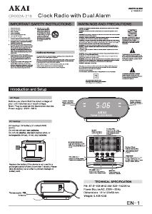 Manual Akai CR002A-219 Radio cu ceas