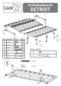 Manual Lück Detroit Sofá-cama