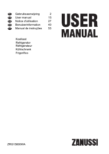 Manual Zanussi ZRG15800WA Frigorífico