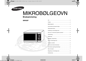 Bruksanvisning Samsung MW82P-B Mikrobølgeovn