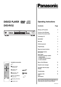 Manual Panasonic DVD-RV32EG DVD Player