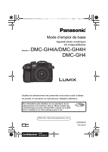 Mode d’emploi Panasonic DMC-GH4A Appareil photo numérique