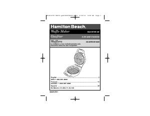 Mode d’emploi Hamilton Beach 26040 Belgian Style Gaufrier
