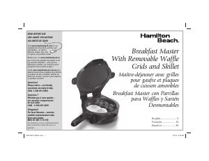 Mode d’emploi Hamilton Beach 26046 The Breakfast Master Gaufrier