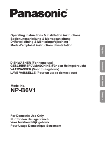 Handleiding Panasonic NP-B6V1 Vaatwasser