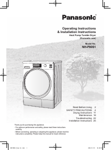 Manual Panasonic NH-P80S1 Dryer