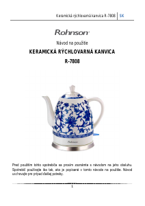 Návod Rohnson R-7808 Kanvica