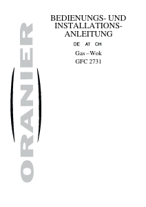 Bedienungsanleitung Oranier GFC 2731 Kochfeld