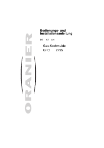 Bedienungsanleitung Oranier GFC 2795 Kochfeld
