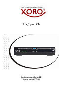 Bruksanvisning Xoro HRS 9200 CI+ Digitalmottagare