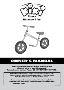 Bruksanvisning Kixi Razor Balance Cykel