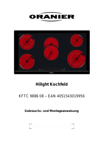 Bedienungsanleitung Oranier KFTC 9886 TC Kochfeld