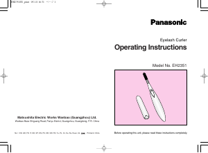 Bedienungsanleitung Panasonic EH2351 Wimpernformer