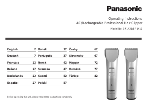 Instrukcja Panasonic ER-1411 Strzyżarka do włosów