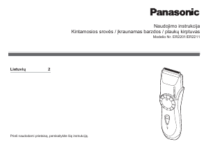Vadovas Panasonic ER-221 Plaukų kirpimo mašinėlė
