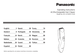 Manual de uso Panasonic ER-CA35 Cortapelos