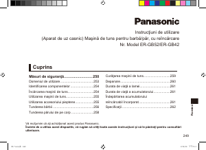 Manual Panasonic ER-GB52 Aparat de tuns
