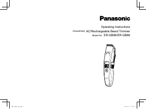 Handleiding Panasonic ER-GB86 Tondeuse