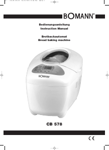 Manual Bomann CB 578 Bread Maker