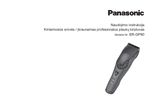 Vadovas Panasonic ER-GP80 Plaukų kirpimo mašinėlė